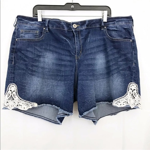 Revolution By Ricki's Embroidered Denim Shorts